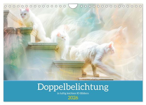 Produktbild: Doppelbelichtung in luftig leichten KI-Bildern (Wandkalender 2026 DIN A4 quer), CALVENDO Monatskalender