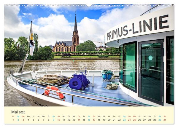 Produktbild: Frankfurt am Main - Finanzen und Geschichte (hochwertiger Premium Wandkalender 2026 DIN A2 quer), Kunstdruck in Hochglanz
