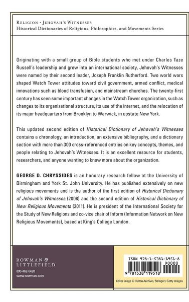 Produktbild: Historical Dictionary of Jehovah's Witnesses