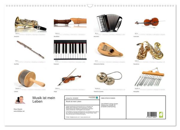 Produktbild: Musik ist mein Leben (Wandkalender 2026 DIN A2 quer), CALVENDO Monatskalender