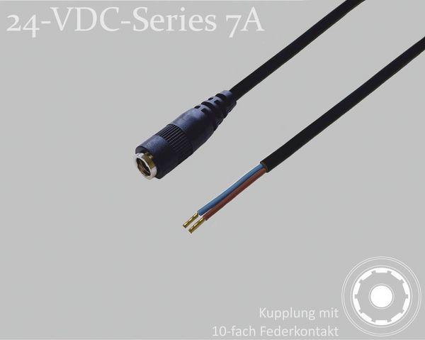 Produktbild: BKL Electronic 075913 DC-Steckverbinder DC-Kupplung - Aderendh&uuml;lsen 2.5 mm 1.5 m 1 St. Single