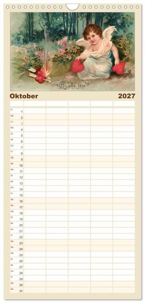 Produktbild: Familienplaner 2027 - Liebesboten mit 5 Spalten (Wandkalender, 21 x 45 cm) CALVENDO