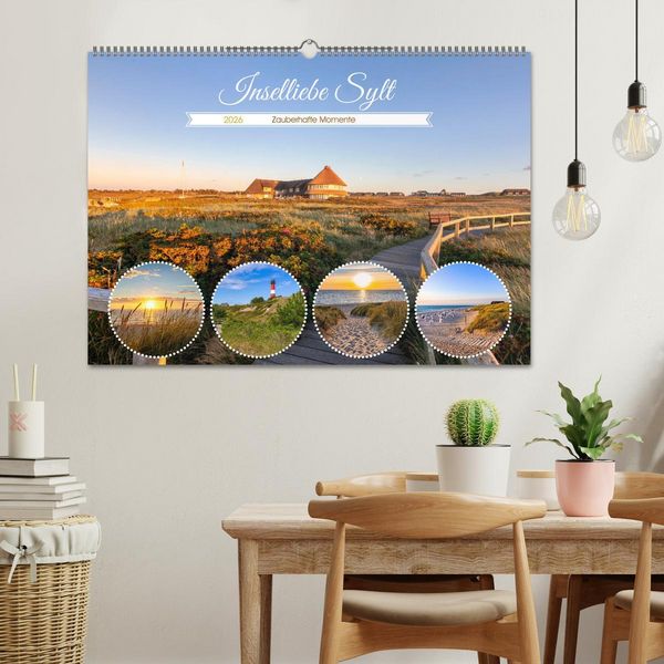 Produktbild: INSELLIEBE SYLT Zauberhafte Momente (Wandkalender 2026 DIN A2 quer), CALVENDO Monatskalender