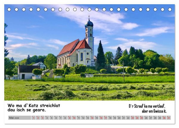Produktbild: Schw&auml;bische Sprichw&ouml;rter 1 Wi ma hald so said! (Tischkalender 2026 DIN A5 quer), CALVENDO Monatskalender