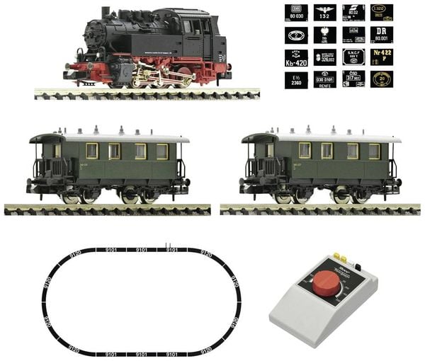 Fleischmann 5160003 N Analog Start Set Dampflok BR 80 mit Personenzug