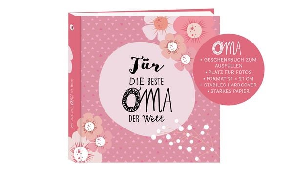 Produktbild: Das Erinnerungsbuch f&uuml;r die beste Oma der Welt. Ausf&uuml;llbuch zum Verschenken f&uuml;r die Oma zum Geburtstag, oder Muttertag. Liebevolle Geschenkidee f&uuml;r Oma von Enkeltochter und Enkelsohn. Geschenkbuch