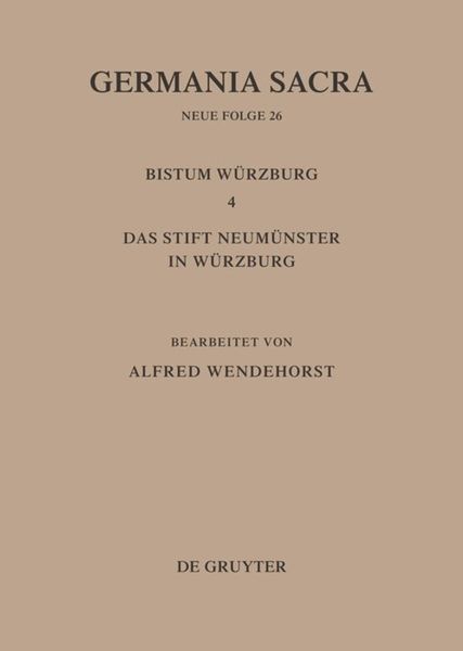 Produktbild: Die Bist&uuml;mer der Kirchenprovinz Mainz: Das Bistum W&uuml;rzburg 4: Das Stift Neum&uuml;nster in W&uuml;rzburg