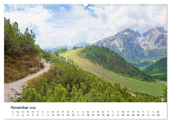 Produktbild: Wanderziele S&uuml;dtiroler Dolomiten - Region Gadertal und Buchenstein (hochwertiger Premium Wandkalender 2026 DIN A2 quer), Kunstdruck in Hochglanz