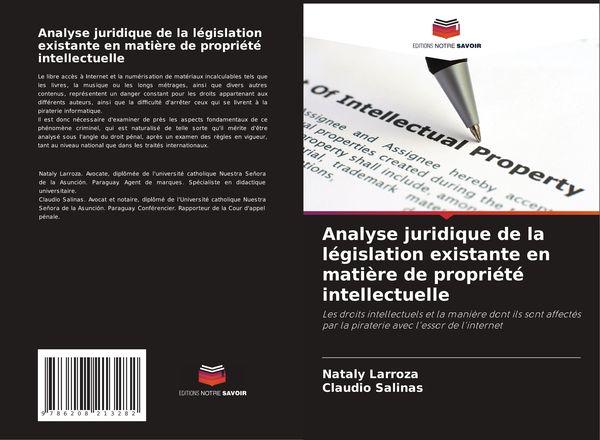 Produktbild: Analyse juridique de la l&eacute;gislation existante en mati&egrave;re de propri&eacute;t&eacute; intellectuelle