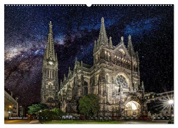 Produktbild: Nachts in Leipzig (Wandkalender 2026 DIN A2 quer), CALVENDO Monatskalender