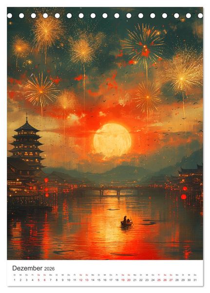 Produktbild: Japan. Impressionen im Aquarell-Stil (Tischkalender 2026 DIN A5 hoch), CALVENDO Monatskalender