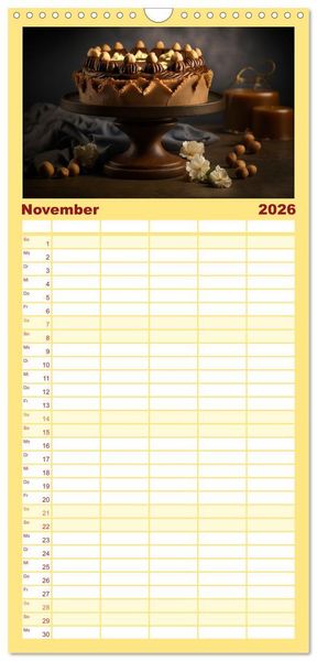 Produktbild: Familienplaner 2026 - Feine Torten mit 5 Spalten (Wandkalender, 21 x 45 cm) CALVENDO