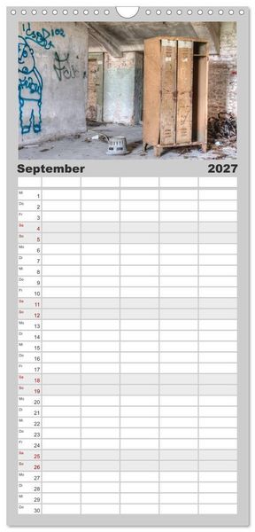 Produktbild: Familienplaner 2027 - Lost Places in Deutschland mit 5 Spalten (Wandkalender, 21 x 45 cm) CALVENDO