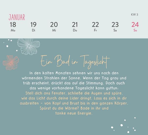 Produktbild: Mini-Wochenkalender 2027: Einatmen. Ausatmen. Sein.