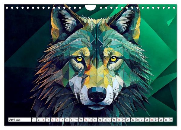 Produktbild: Low Poly Wildlife (Wandkalender 2026 DIN A4 quer), CALVENDO Monatskalender