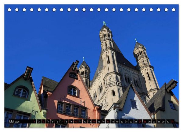 Produktbild: K&Ouml;LN AUSBLICK - RHEINBLICK (Tischkalender 2026 DIN A5 quer), CALVENDO Monatskalender