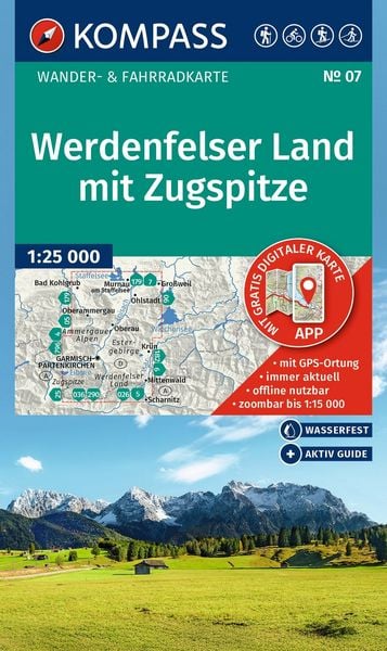 Produktbild: KOMPASS Wanderkarte 07 Werdenfelser Land mit Zugspitze 1:25.000