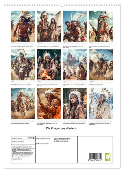 Produktbild: Die Krieger des Westens (hochwertiger Premium Wandkalender 2026 DIN A2 hoch), Kunstdruck in Hochglanz