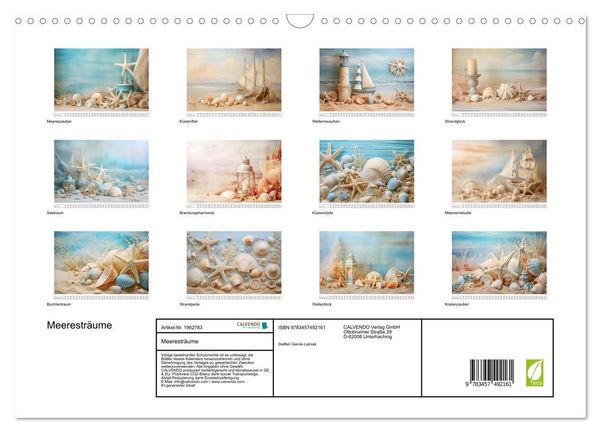 Produktbild: Meerestr&auml;ume (Wandkalender 2026 DIN A3 quer), CALVENDO Monatskalender
