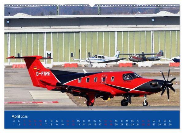 Produktbild: Besondere Flugzeuge am Flughafen Stuttgart (hochwertiger Premium Wandkalender 2026 DIN A2 quer), Kunstdruck in Hochglanz