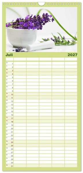 Produktbild: Familienplaner 2027 - Helfende Kr&auml;uter aus dem Garten mit 5 Spalten (Wandkalender, 21 x 45 cm) CALVENDO