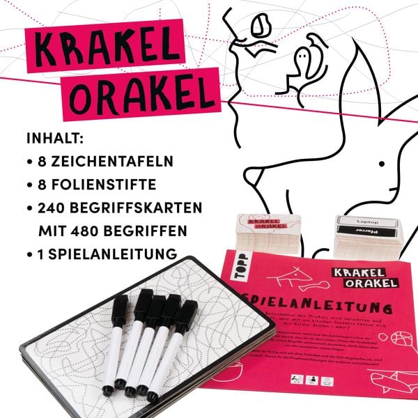 Produktbild: Krakel-Orakel &ndash; Das Zeichenspiel f&uuml;r alle, die nicht zeichnen k&ouml;nnen. Nominiert zum Spiel des Jahres 2025