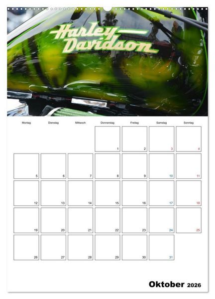 Produktbild: Harley Davidson Familienplaner (hochwertiger Premium Wandkalender 2026 DIN A2 hoch), Kunstdruck in Hochglanz