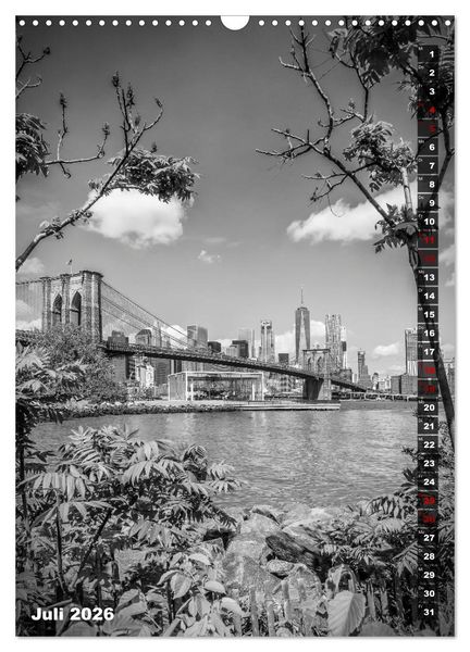 Produktbild: NEW YORK CITY Monochrome Stadtansichten (Wandkalender 2026 DIN A3 hoch), CALVENDO Monatskalender