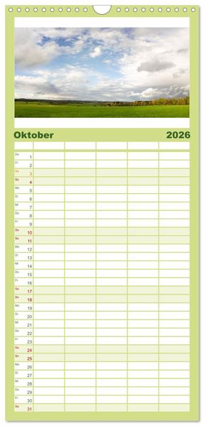 Produktbild: Familienplaner 2026 - Nationalpark Eifel - Sch&ouml;ne Tage im Gr&uuml;nen mit 5 Spalten (Wandkalender, 21 x 45 cm) CALVENDO