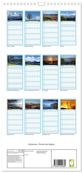 Produktbild: Familienplaner 2026 - Hopfensee - Riviera des Allg&auml;us mit 5 Spalten (Wandkalender, 21 x 45 cm) CALVENDO