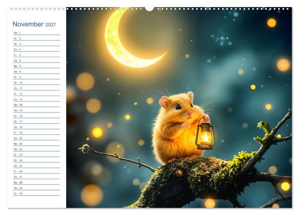 Produktbild: Mondpf&ouml;tchen - Ein zauberhafter Hamster Gute-Nacht-Kalender (Wandkalender 2027 DIN A2 quer), CALVENDO Monatskalender