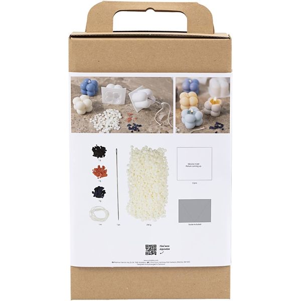 Produktbild: Creativ Company Kreativ Set Kerzengie&szlig;en, Blasenkerze aus Sojawachs, Beige, Hellblau, Creme