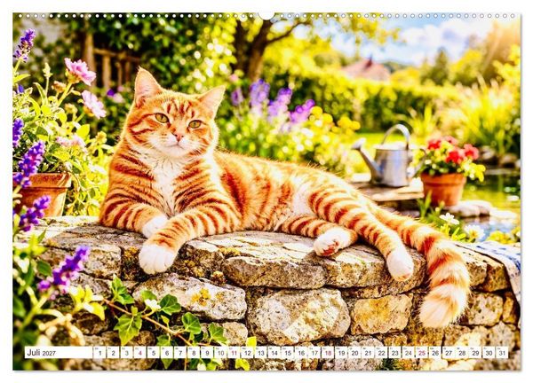 Produktbild: Rote Katzen (hochwertiger Premium Wandkalender 2027 DIN A2 quer), Kunstdruck in Hochglanz