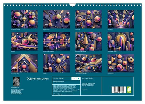 Produktbild: Objektharmonien (Wandkalender 2026 DIN A3 quer), CALVENDO Monatskalender