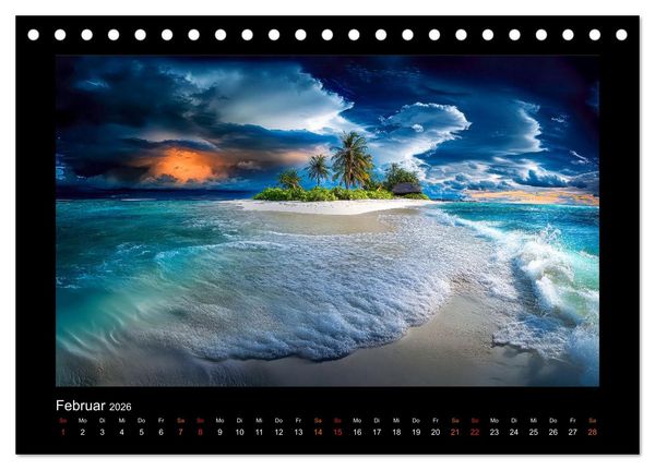 Produktbild: Paradiesische Inselwelten (Tischkalender 2026 DIN A5 quer), CALVENDO Monatskalender