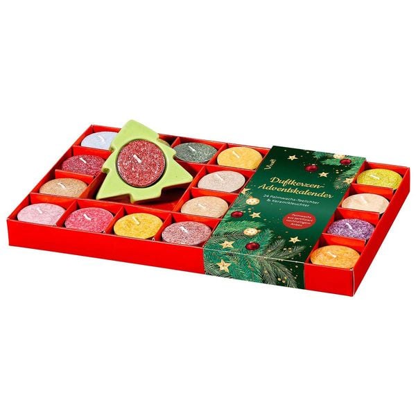 Produktbild: Der Duftkerzen-Adventskalender mit Keramikleuchter