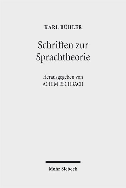 Produktbild: Schriften zur Sprachtheorie