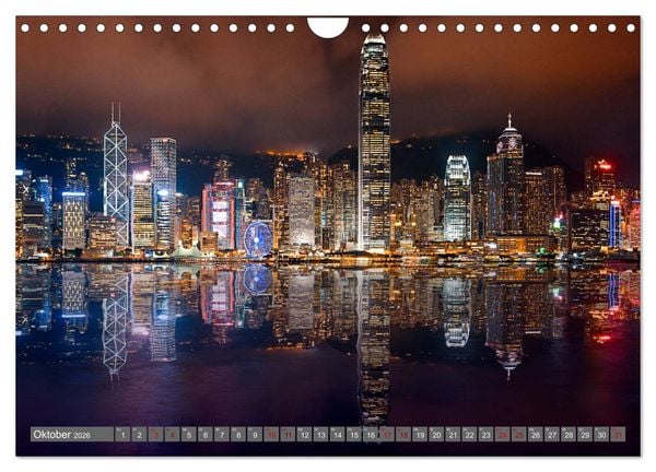 Produktbild: Hong Kong Citylights (Wandkalender 2026 DIN A4 quer), CALVENDO Monatskalender