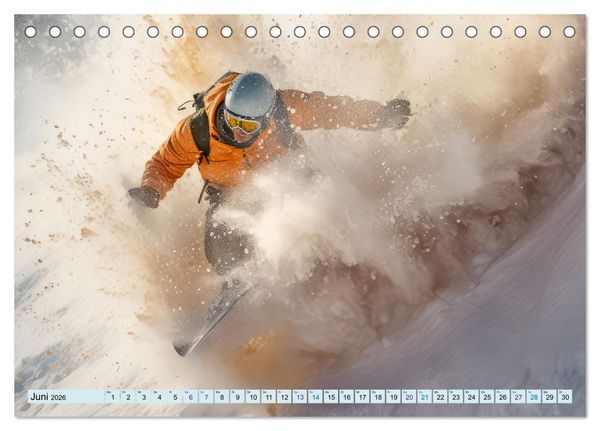 Produktbild: Snowboarder in Aktion (Tischkalender 2026 DIN A5 quer), CALVENDO Monatskalender