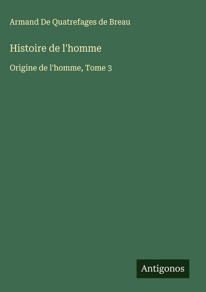 Produktbild: Histoire de l'homme