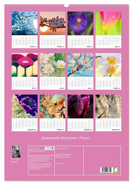 Produktbild: Zauberhafte Bl&uuml;tenwelt / Planer (Wandkalender 2026 DIN A2 hoch), CALVENDO Monatskalender