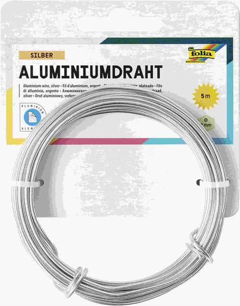 Produktbild: Folia  Aluminiumdraht, 2mmx5m, silber