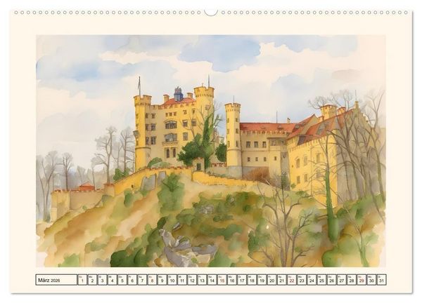 Produktbild: Deutsche Schl&ouml;sser und Burgen (hochwertiger Premium Wandkalender 2026 DIN A2 quer), Kunstdruck in Hochglanz