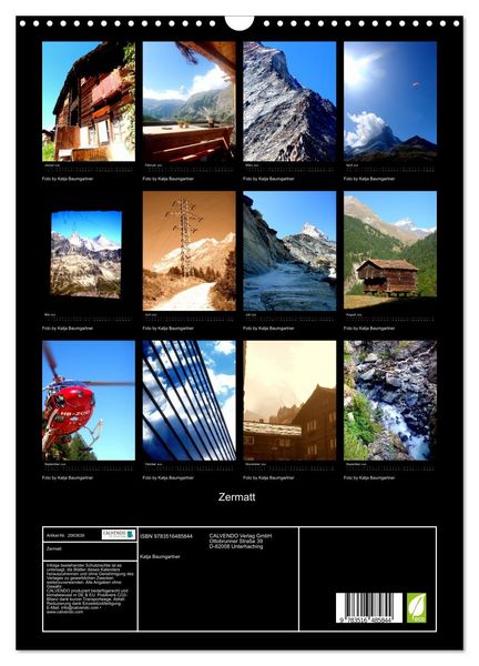 Produktbild: Zermatt (Wandkalender 2026 DIN A3 hoch), CALVENDO Monatskalender