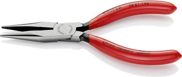 Produktbild: Knipex 30 21 140 Elektronik- u. Feinmechanik Flachrundzange Gerade Chrom-Vanadium Elektrostahl 140 mm