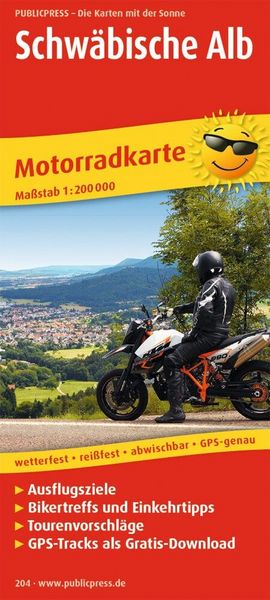 Motorradkarte Schwäbische Alb, Sonstige von , KOMPASS freytag und berndt, 978-3-89920-204-5