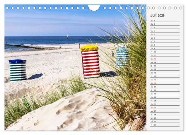 Produktbild: BORKUM Geburtstagskalender mit Planerfunktion (Wandkalender 2026 DIN A4 quer), CALVENDO Monatskalender