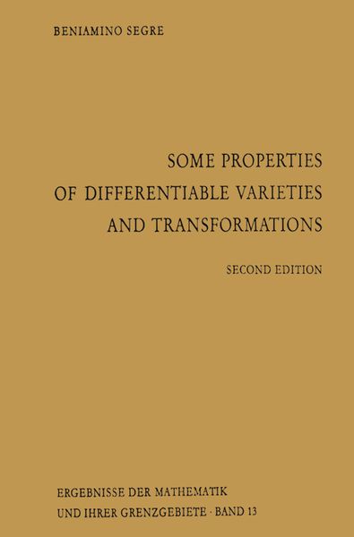 Produktbild: Some Properties of Differentiable Varieties and Transformations