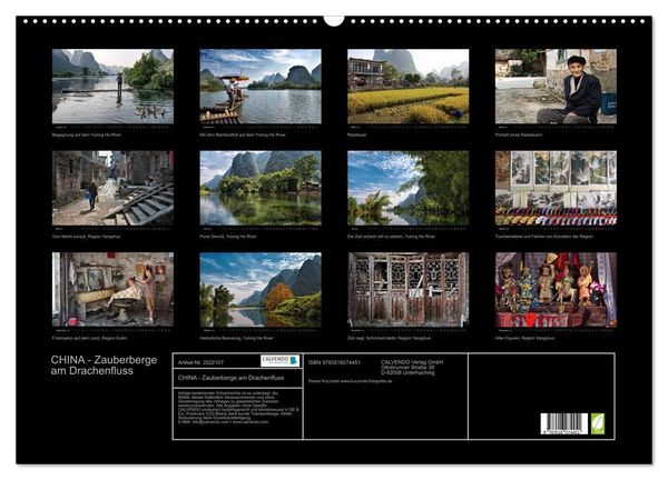 Produktbild: CHINA - Zauberberge am Drachenfluss (Wandkalender 2026 DIN A2 quer), CALVENDO Monatskalender