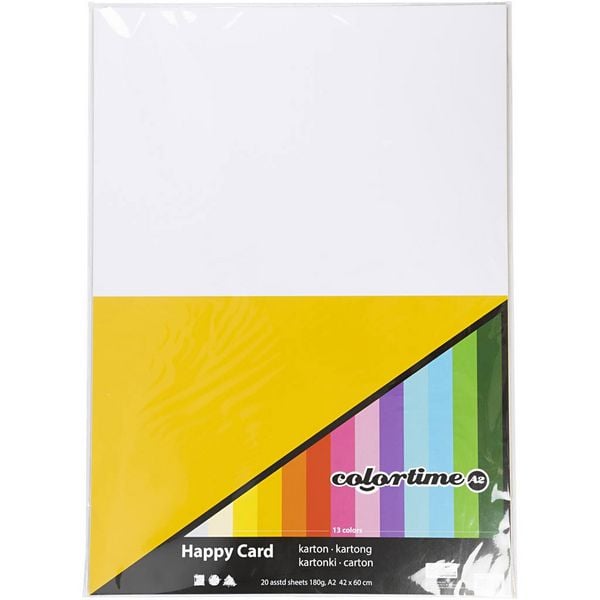 Produktbild: Creativ Company Fr&uuml;hlingskarton, A2, Blatt 420x594 mm, 180 g, sortierte Farben, 20 Blatt sortiert